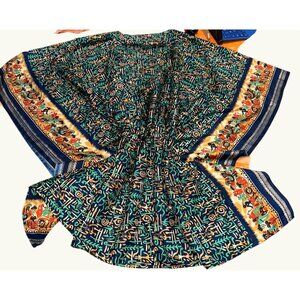 CCC Vintage Ethnic Kaftan Kimono Boho Robe Chic Unique Cultural Motifs One Size